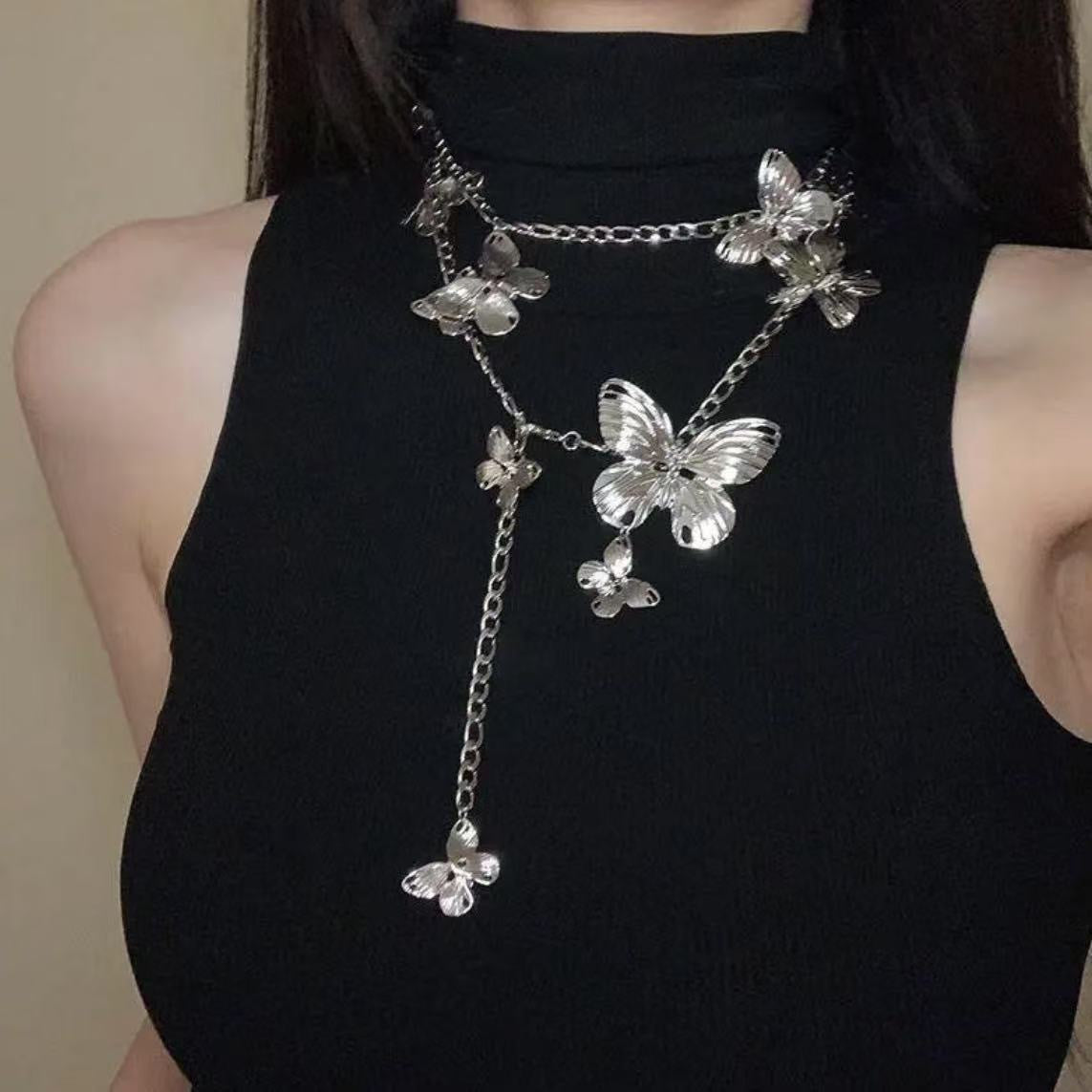 Sweet & Spicy Butterfly Waist Chain in Various Sizes Metal Waist Belt for Versatile Skirt Pairing Niche-Design Adjustable Accessory