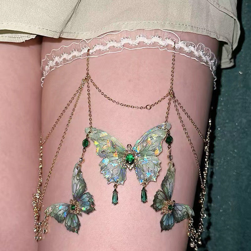 Lace Butterfly Fringe Leg Chains, Sweet & Spicy Body Chains