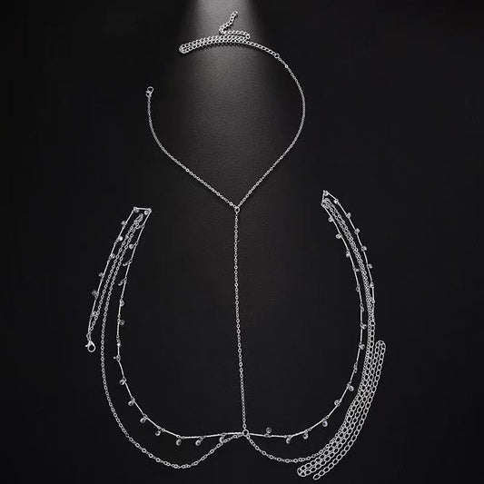 Bikini Fashion Minimalist Accessory Necklace, Instagram-Worthy Purely Sensual Fringe Body Chain