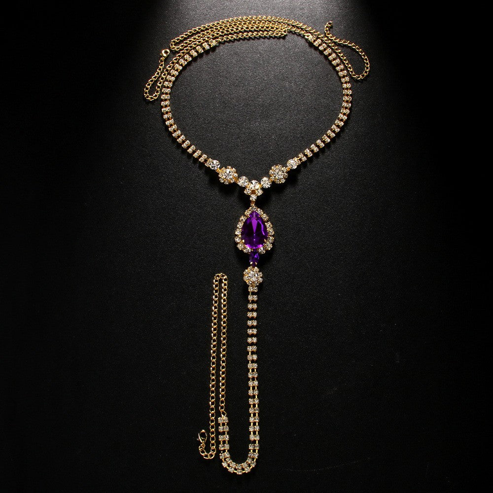 Diamond-Studded Pure Desire Thong Lingerie Chain, Sexy Body Chain for Women Summer