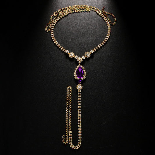 Diamond-Studded Pure Desire Thong Lingerie Chain, Sexy Body Chain for Women Summer