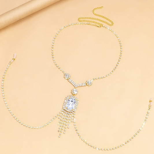 Diamond-Studded Nipple Chain Sensual Women's Nightclub Fashion Trendy Rhinestone Body Chain Pure Desire, Sophisticated Appeal