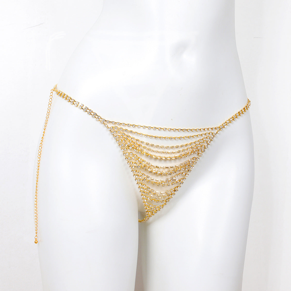 Chest Chain Sexy Fashion Nightclub Beach Party Rhinestone Bikini Thong Body Chain