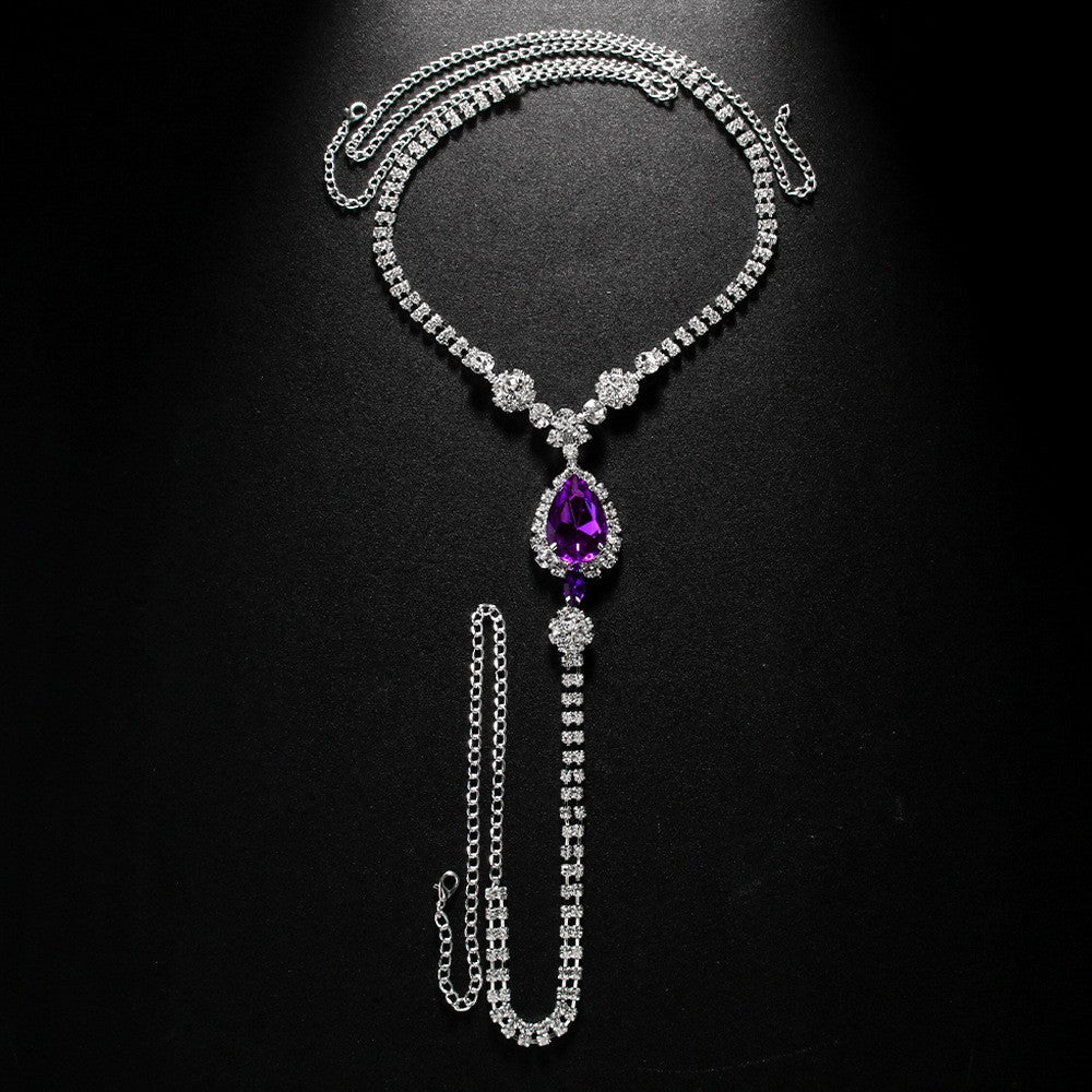 Diamond-Studded Pure Desire Thong Lingerie Chain, Sexy Body Chain for Women Summer