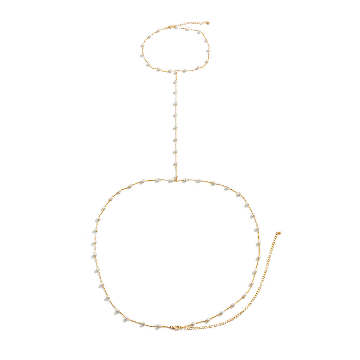 Fashion Beach Bikini Necklace, Waist Chain, Chest Chain, Imitation Pearl Chain Sexy Body Chain