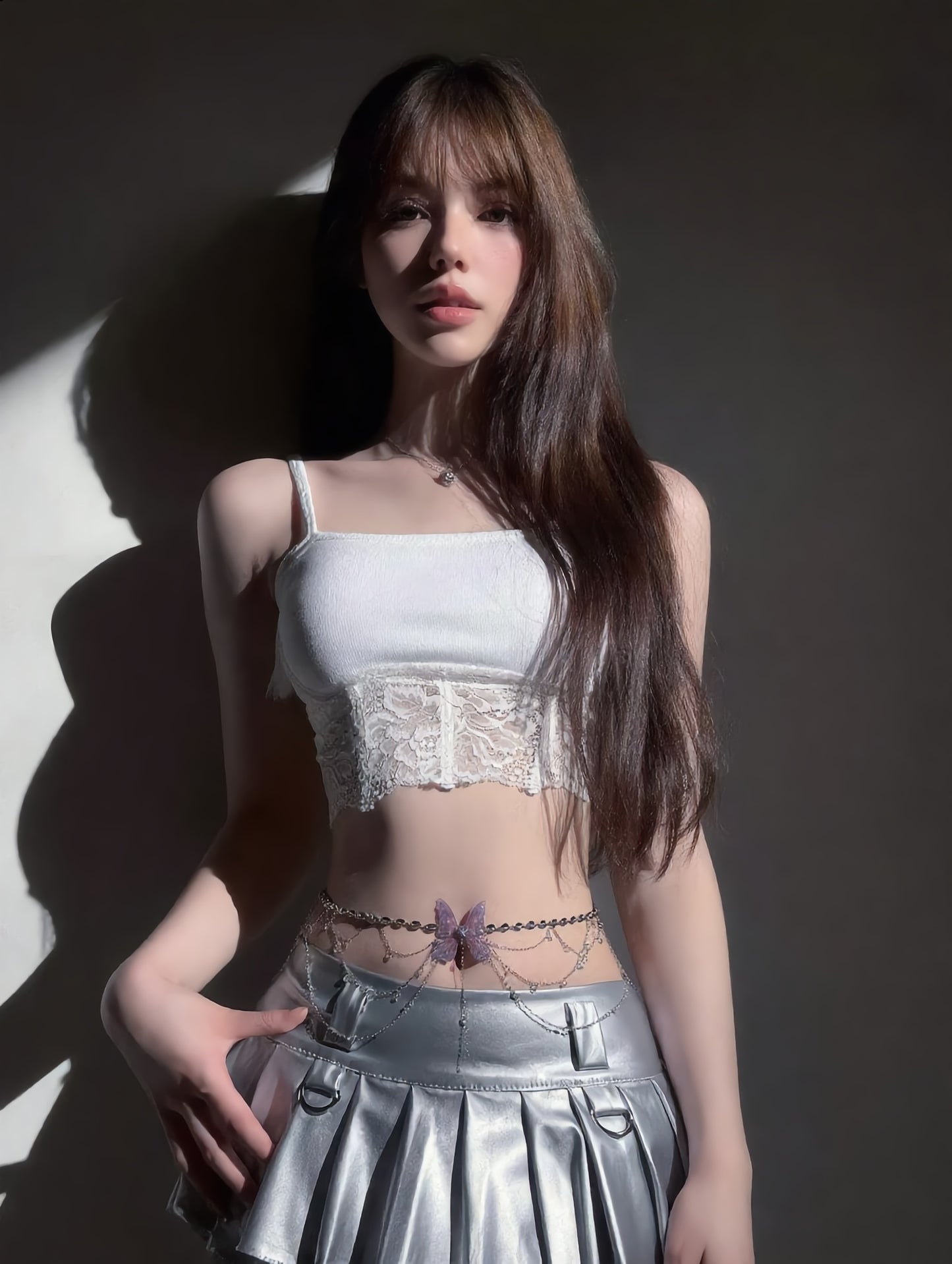 Rhinestone Butterfly Waist Chain, Long Layered Pearl Fringe Waist Ring, Sexy and Sensual High-End Navel Chain Accessory
