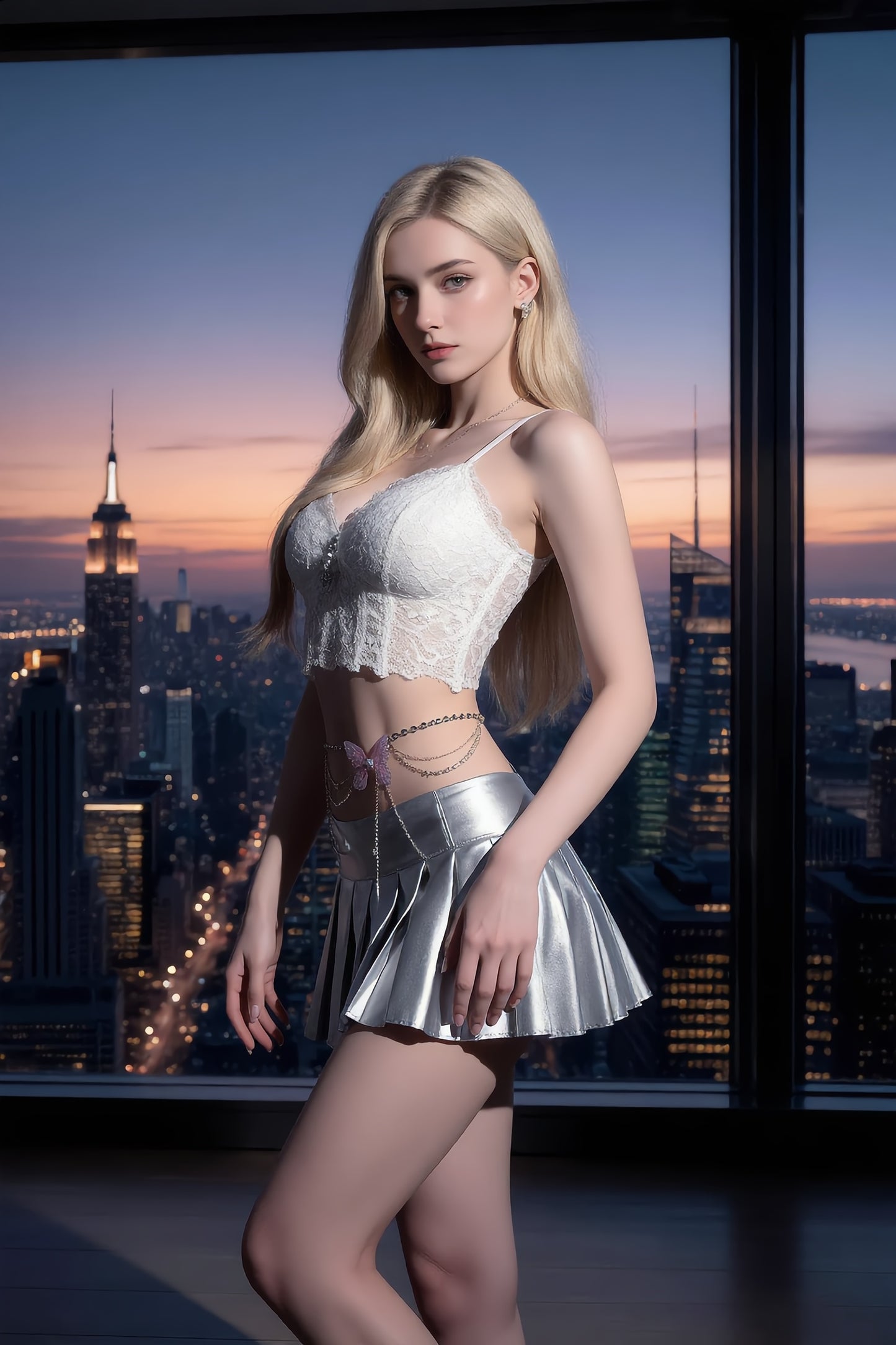 Rhinestone Butterfly Waist Chain, Long Layered Pearl Fringe Waist Ring, Sexy and Sensual High-End Navel Chain Accessory