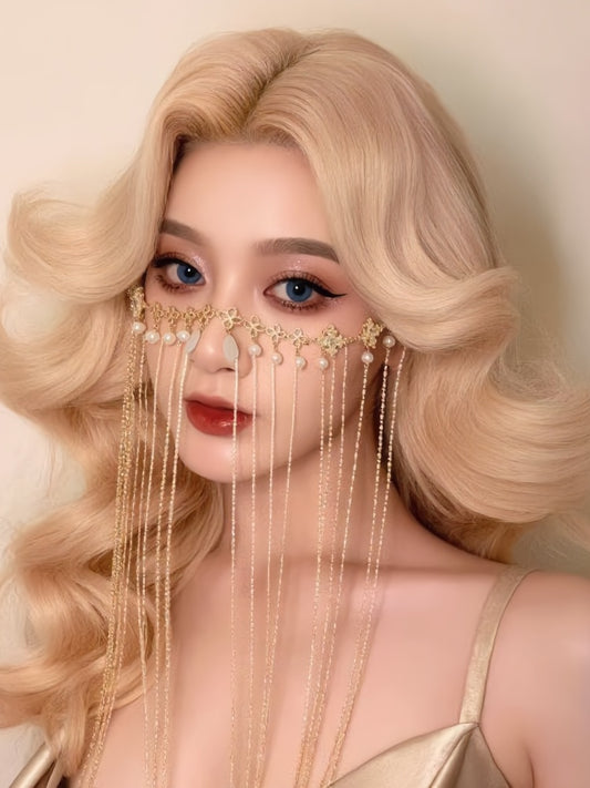Ethereal Pearl Teardrop Tassel Headband for Women: An Elfin, Exotic-Style Hanfu Hair Accessory with a Classic Aesthetic