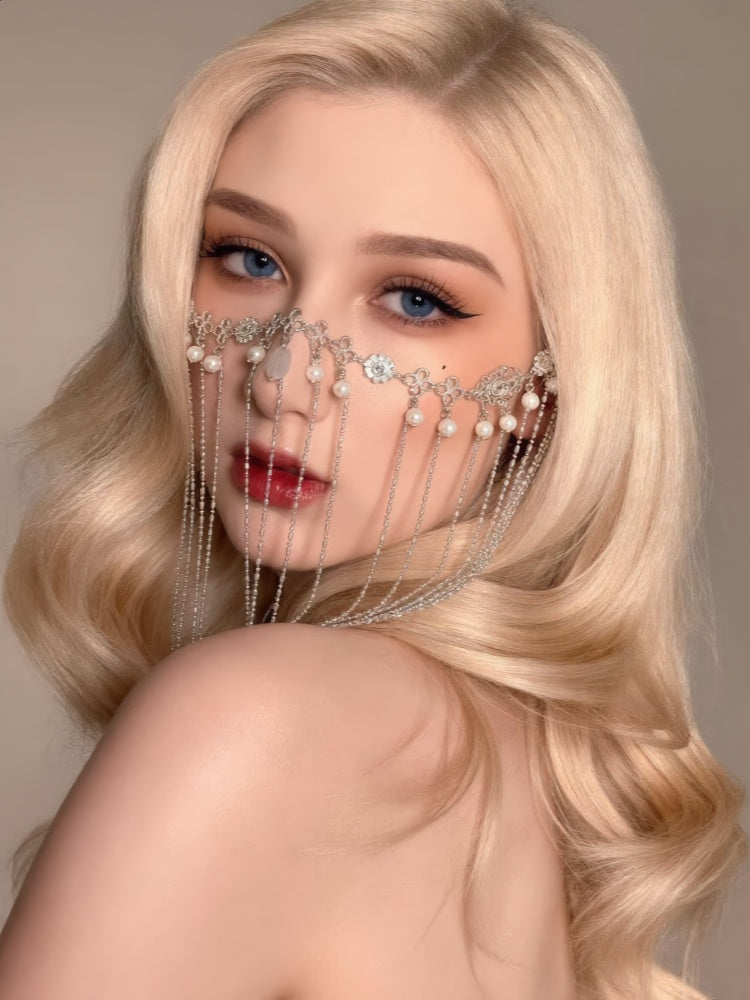 Ethereal Pearl Teardrop Tassel Headband for Women: An Elfin, Exotic-Style Hanfu Hair Accessory with a Classic Aesthetic