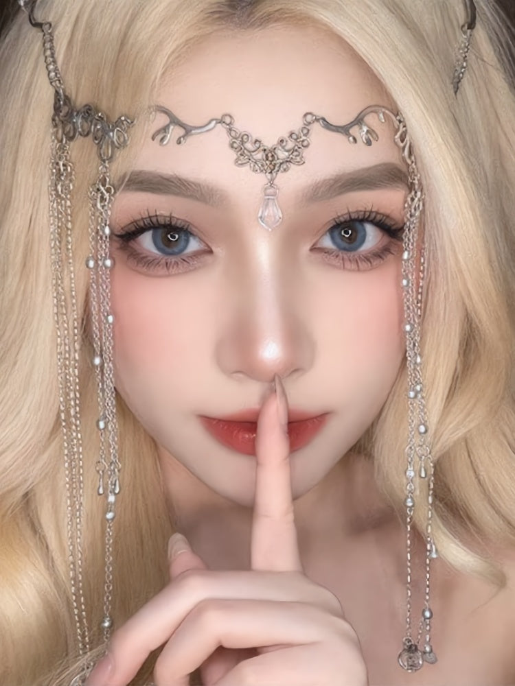 Versatile, Exotic-Style Traditional Chinese Headpieces; Fringed Hair Accessories for Women's Hanfu; Traditional Costume Forehead Ornaments, Brow Charms, Face Veils, and Face Curtains