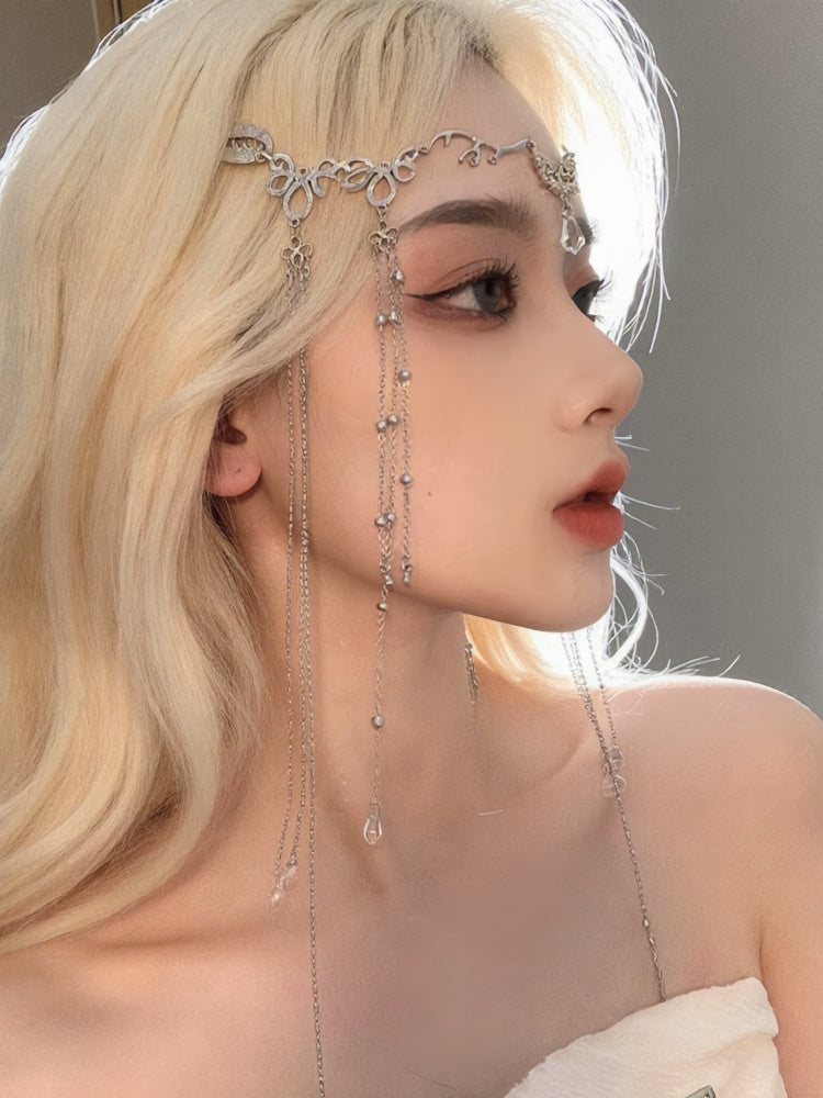 Versatile, Exotic-Style Traditional Chinese Headpieces; Fringed Hair Accessories for Women's Hanfu; Traditional Costume Forehead Ornaments, Brow Charms, Face Veils, and Face Curtains
