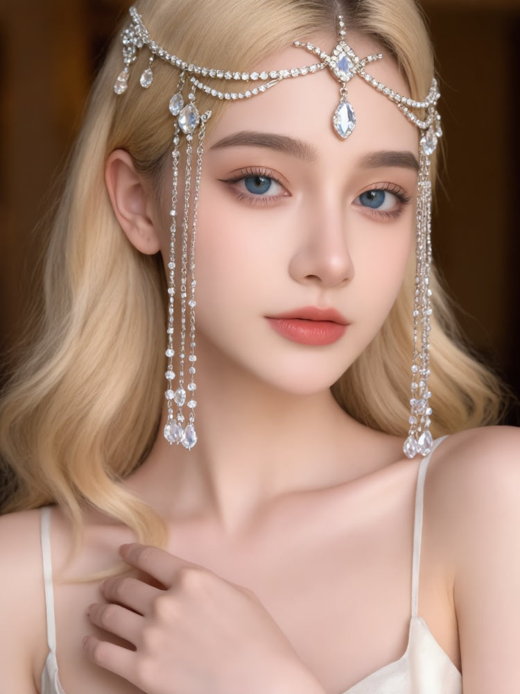 Versatile, Exotic-Style Traditional Chinese Headpieces; Fringed Hair Accessories for Women's Hanfu; Traditional Costume Forehead Ornaments, Brow Charms, Face Veils, and Face Curtains